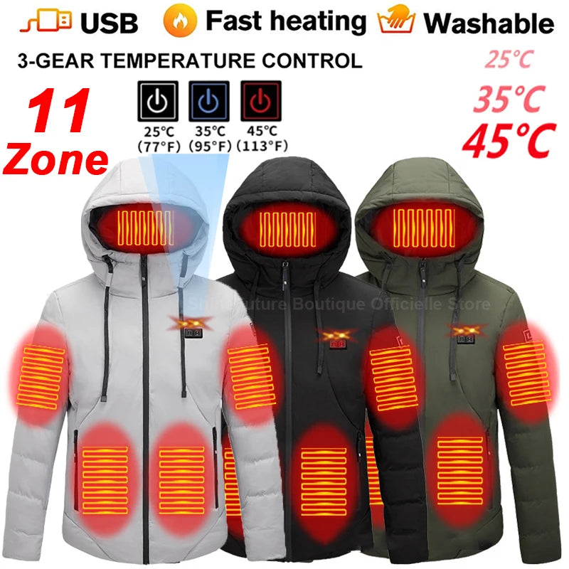 11 Area Heated Vest/Jacket Men and Women (fast heating, multiple modes)