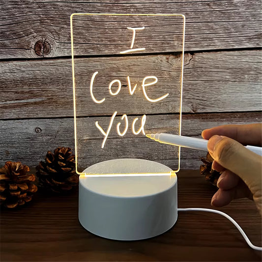 Transparent Luminous LED Night Light clear Whiteboard with pen/marker